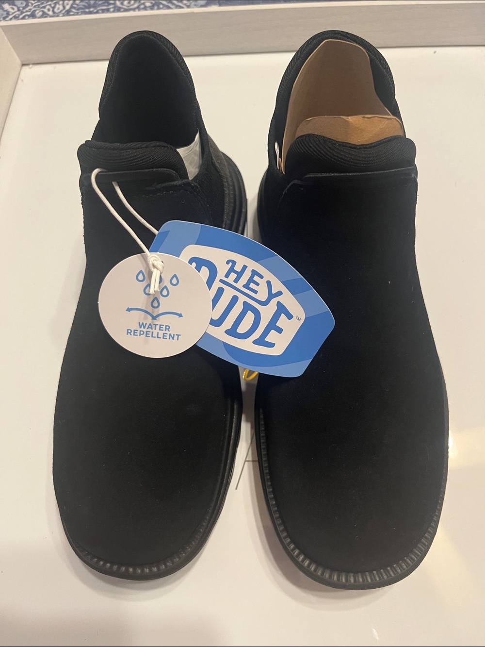 Hey Dude Black Slip-On Water-Repellent Ankle Boots